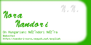 nora nandori business card